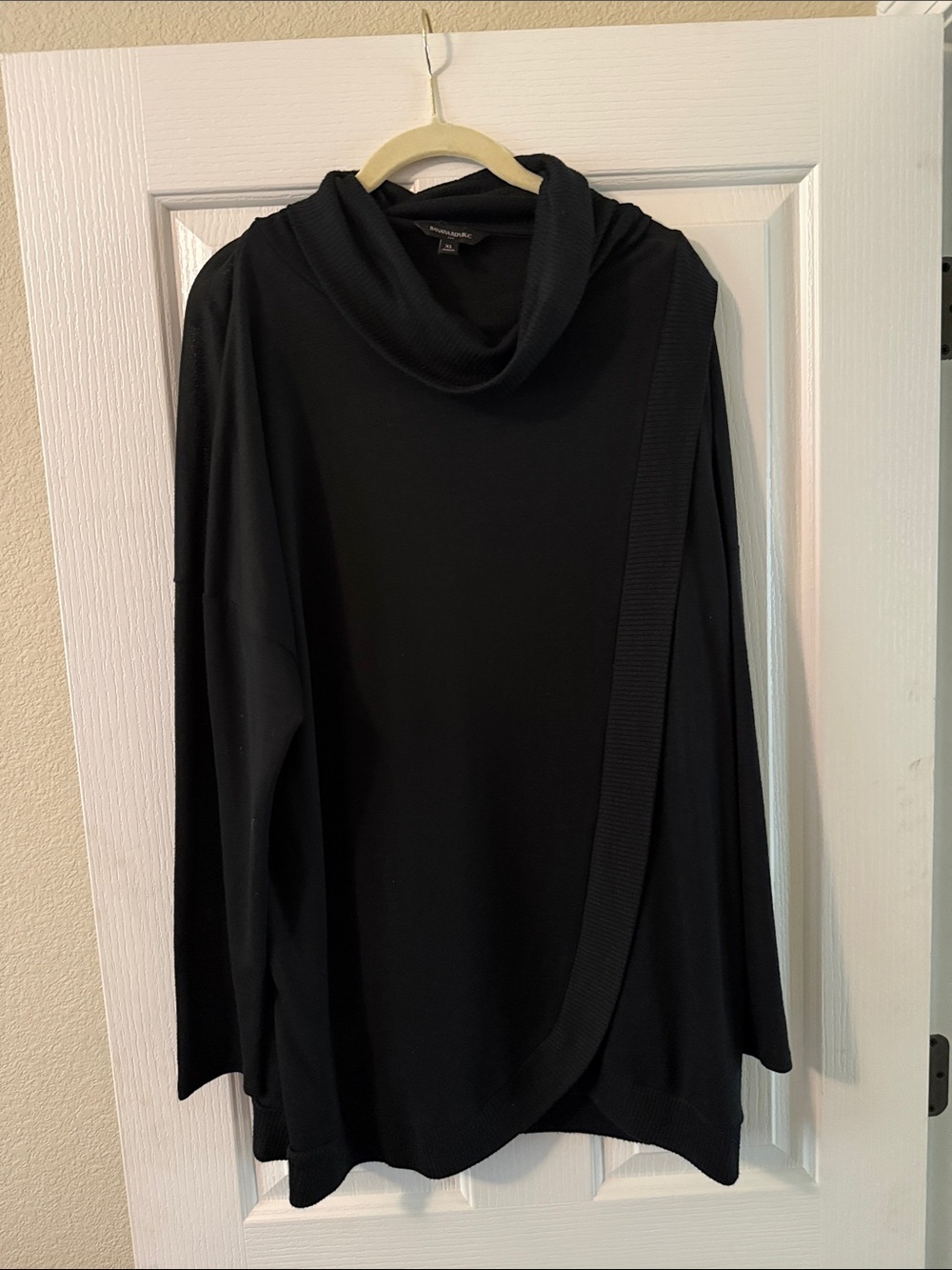 Banana Republic Black Cowl Neck Draped Sweater